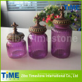 Round Shape Colorful Spray Glass Jar